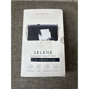 Selene Crossbody Wallet Case For iPhone 12/12 Pro w/ Adj Gold Chain Strap